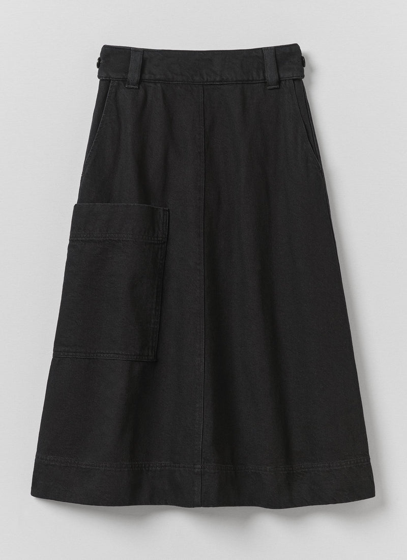 Washed Black Denim Skirt | Carbon Black
