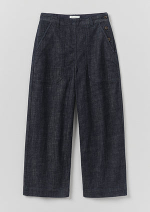 Annie Organic Denim Side Button Jeans | Indigo