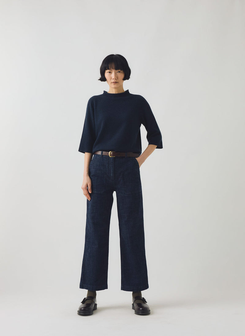 Ashley Organic Cropped Jeans | Indigo