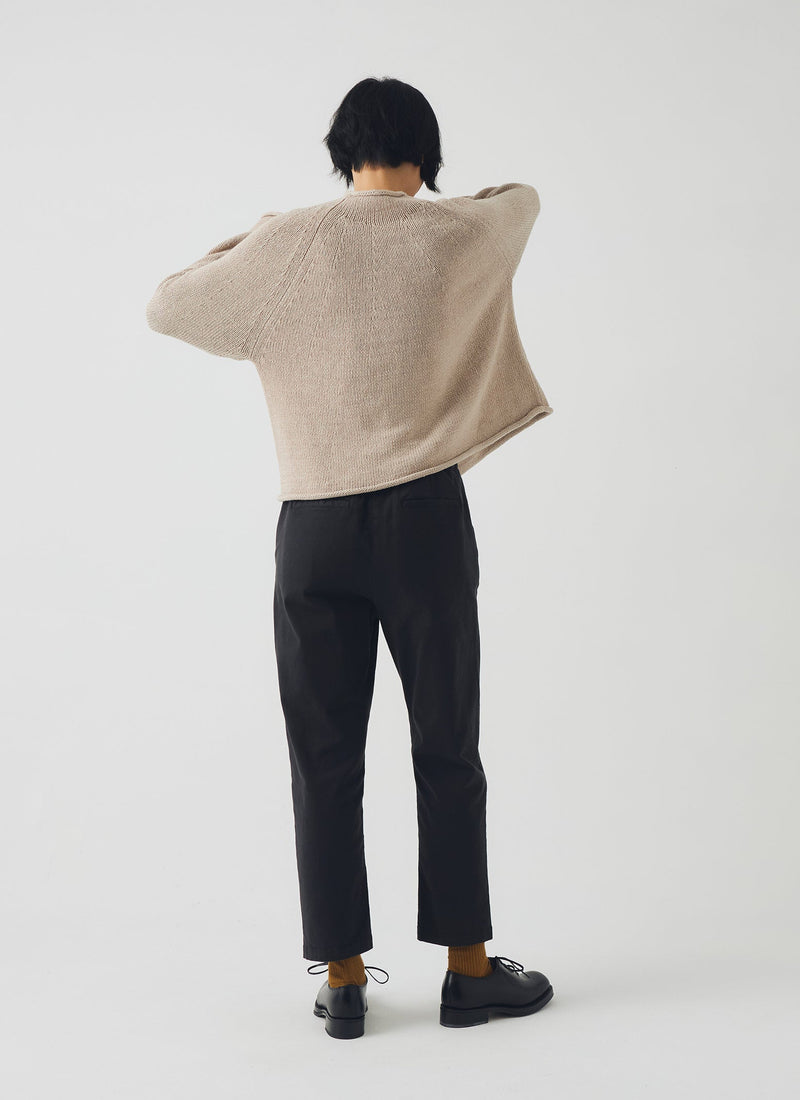 Gabi Cotton Twill  Pull On Trousers | Soft Black