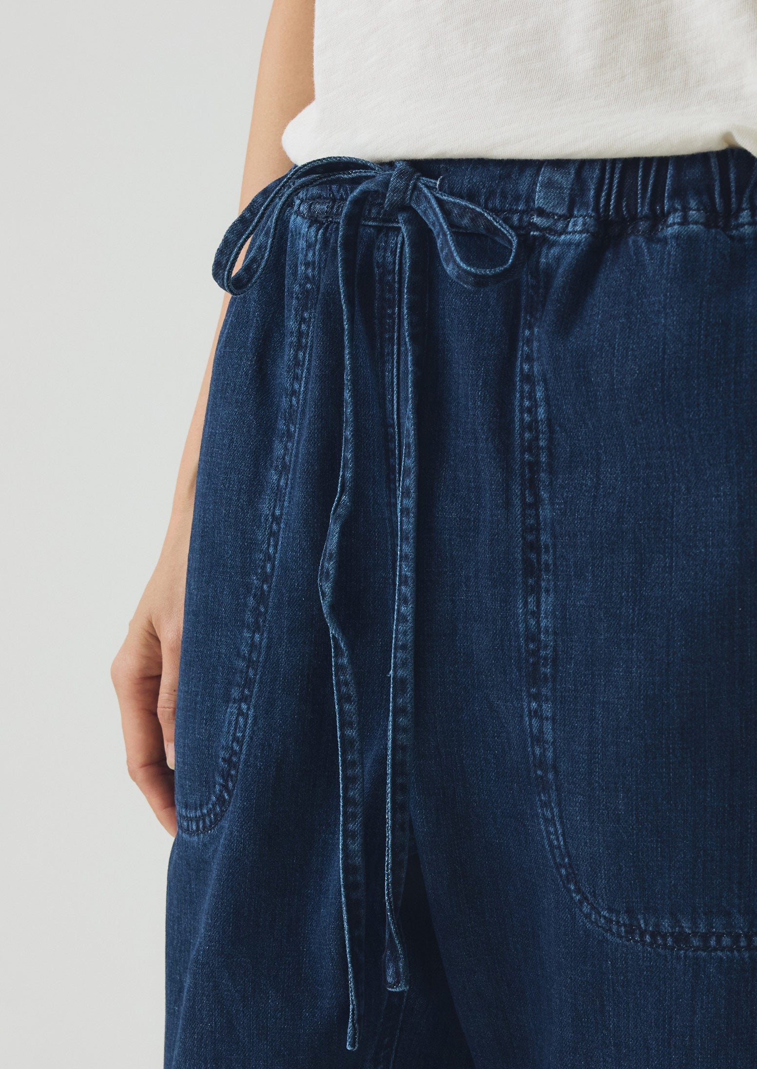 Suki Panelled Denim Trousers | Indigo | TOAST
