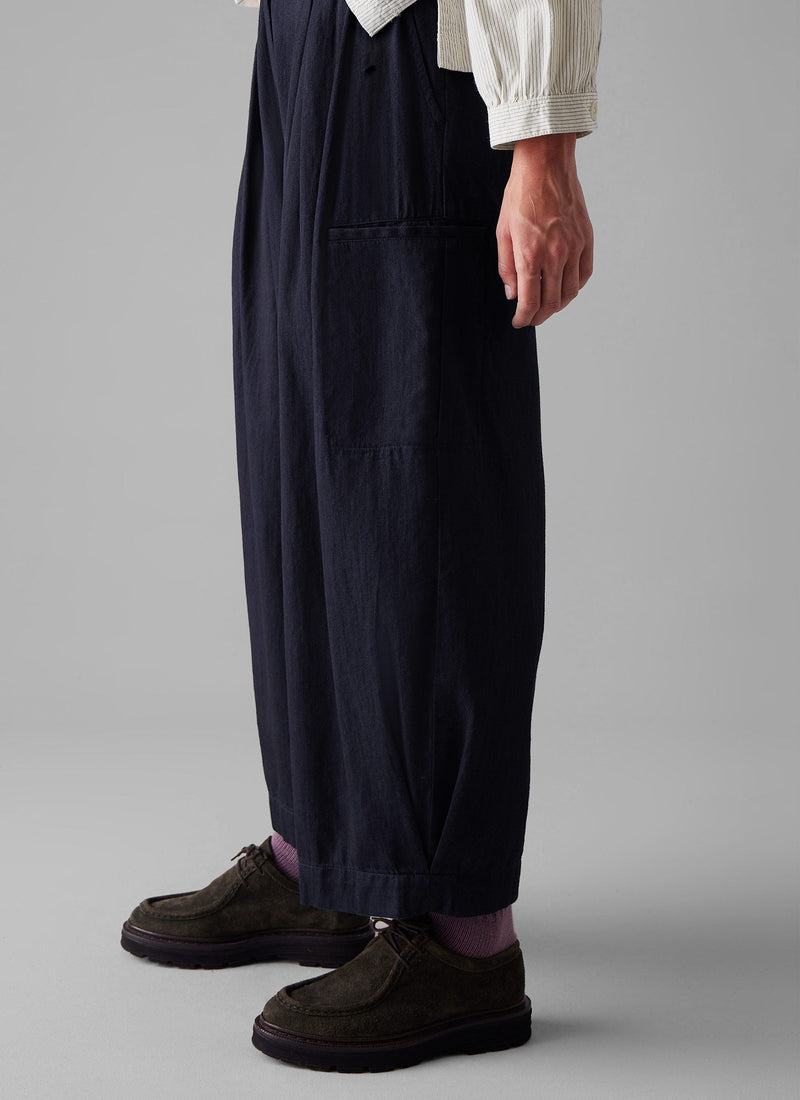 Indigo Twill Wide Leg Trousers | Indigo