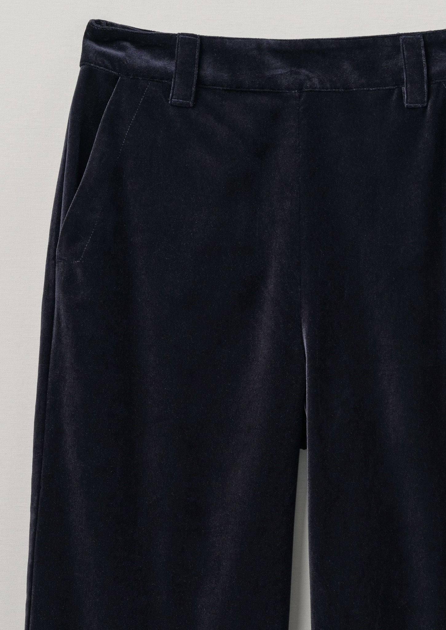 Kick Flare Cotton Velvet Trousers | Night