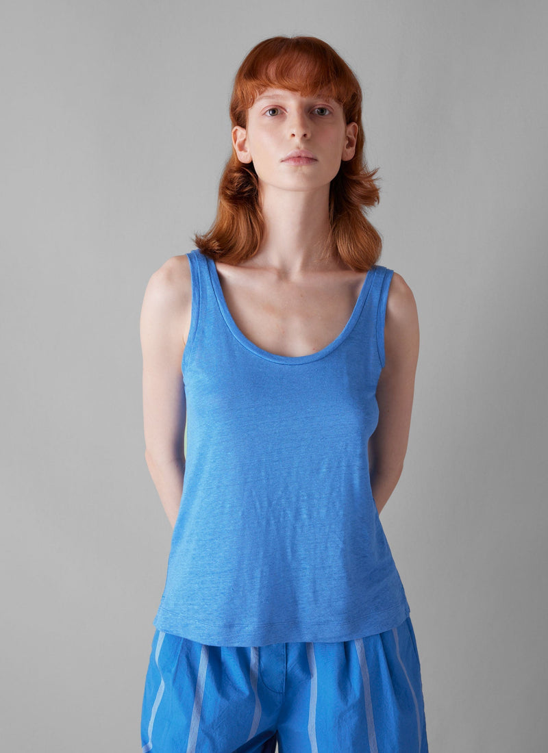 Summer Camp Stripe Cotton Shorts | Enamel Blue