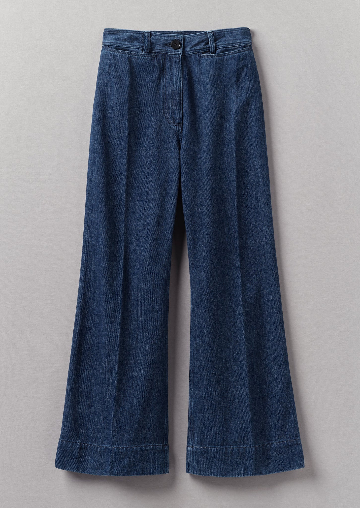 Indigo Denim Kick Flare Trousers | Indigo