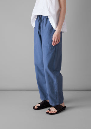 Suki Panelled Cotton Linen Trousers | Smock Blue