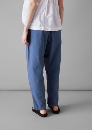 Suki Panelled Cotton Linen Trousers | Smock Blue