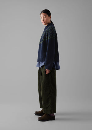 Organic Cord Pleat Front Trousers | Seaweed