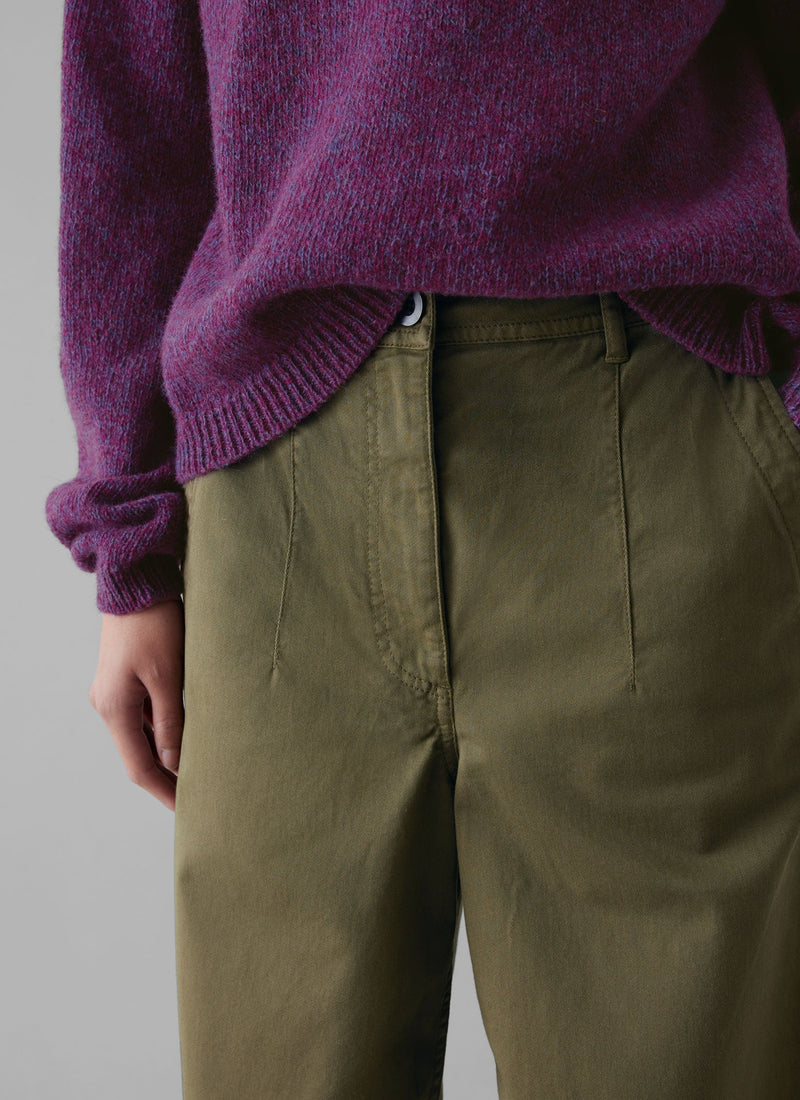 Darted Cotton Twill Trousers | Phosphorite Green