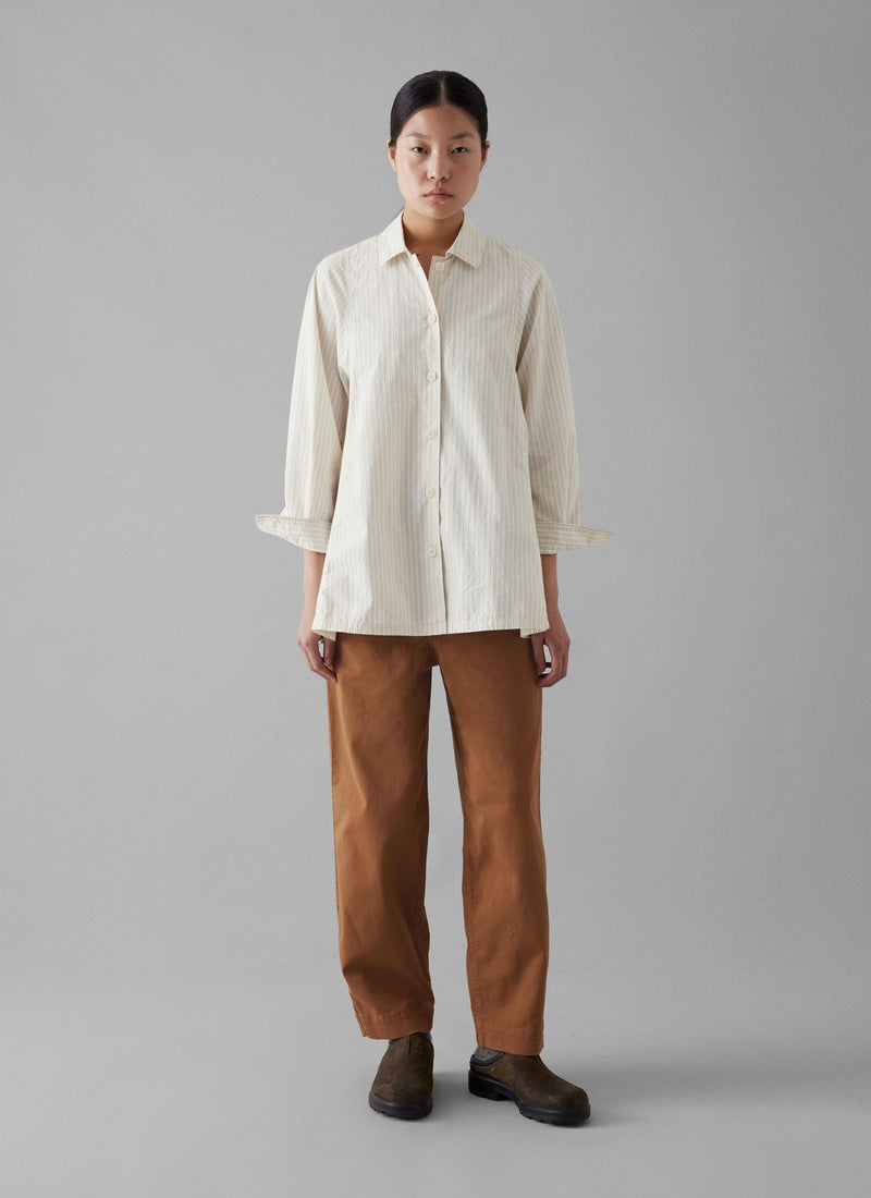 Darted Cotton Twill Trousers | Russet
