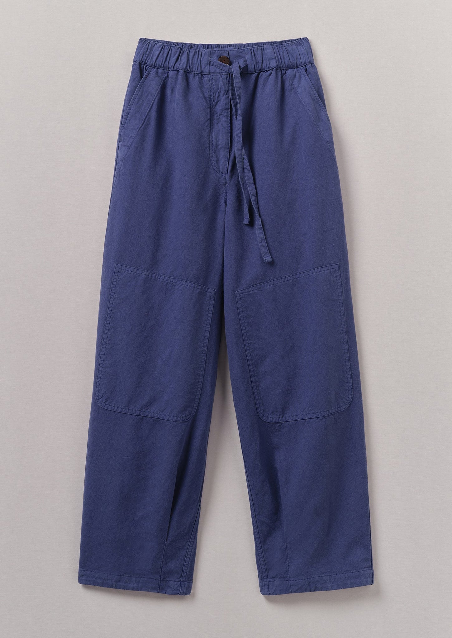 Garment Dyed Cotton Linen Canvas Trousers | Indigo