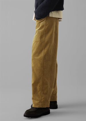 Panelled Organic Cord Trousers | Golden Sand