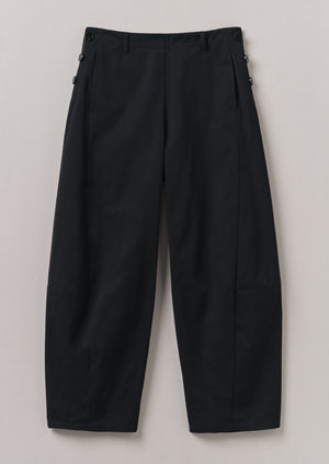 Twisted Seam Cotton Linen Trousers | Black