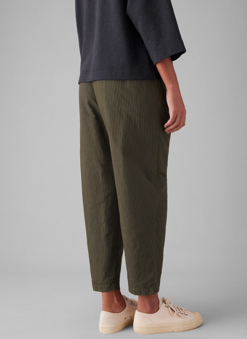 Alix Stripe Cotton Linen Trousers | Fawn