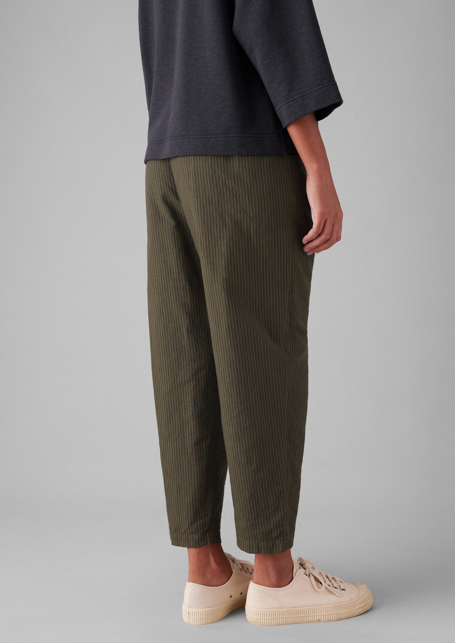 Alix Stripe Cotton Linen Trousers | Fawn