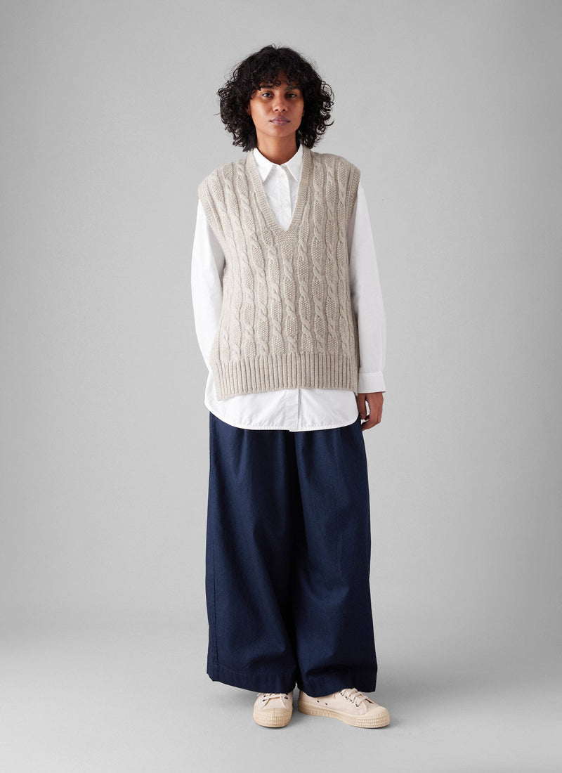 Twill Pull On Trousers | Indigo