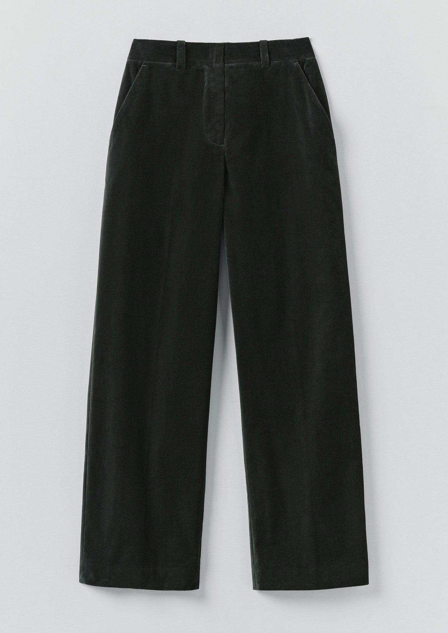 Cotton Velvet Straight Trousers | Oil