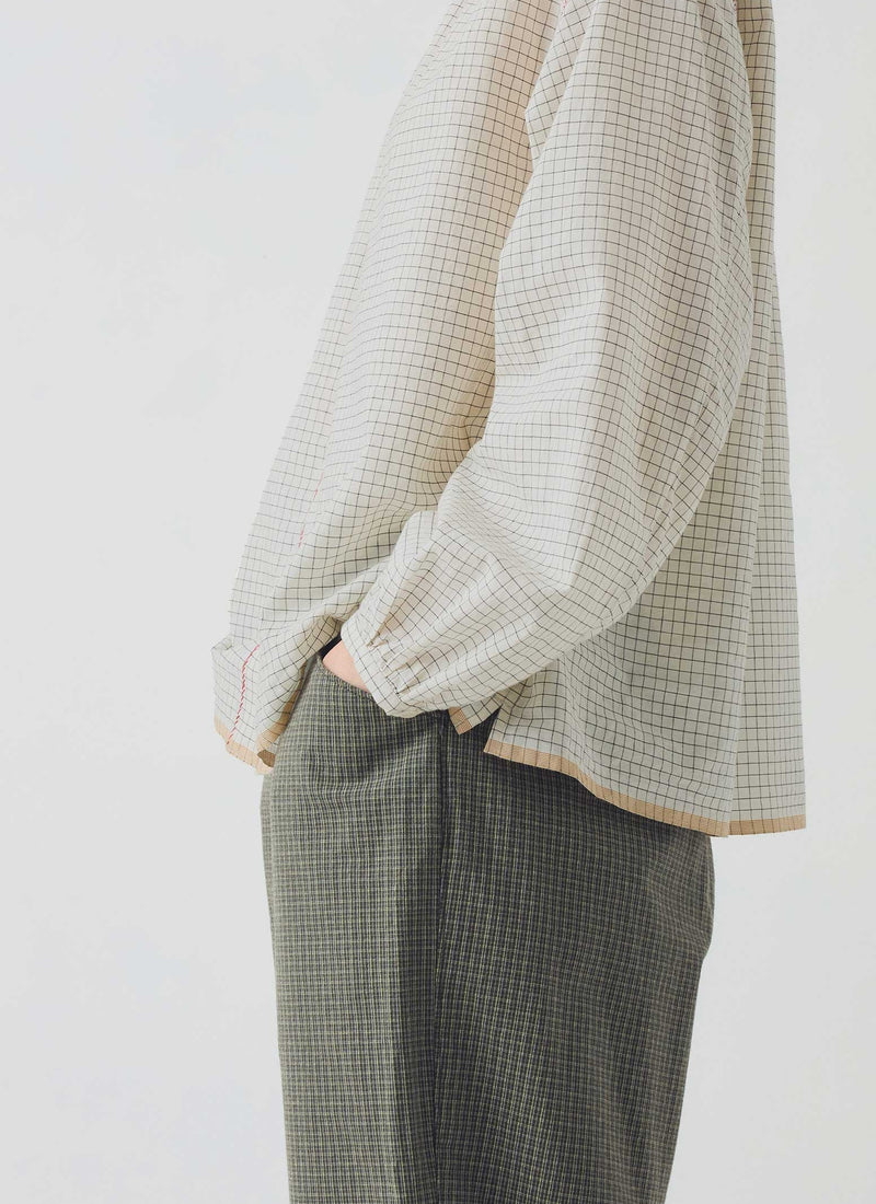 Alix Pixel Check Trousers | Matcha Green