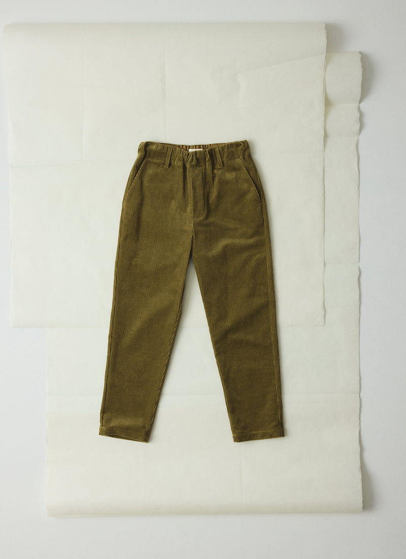 Gabi Cord Pull On Trousers | Antique Olive