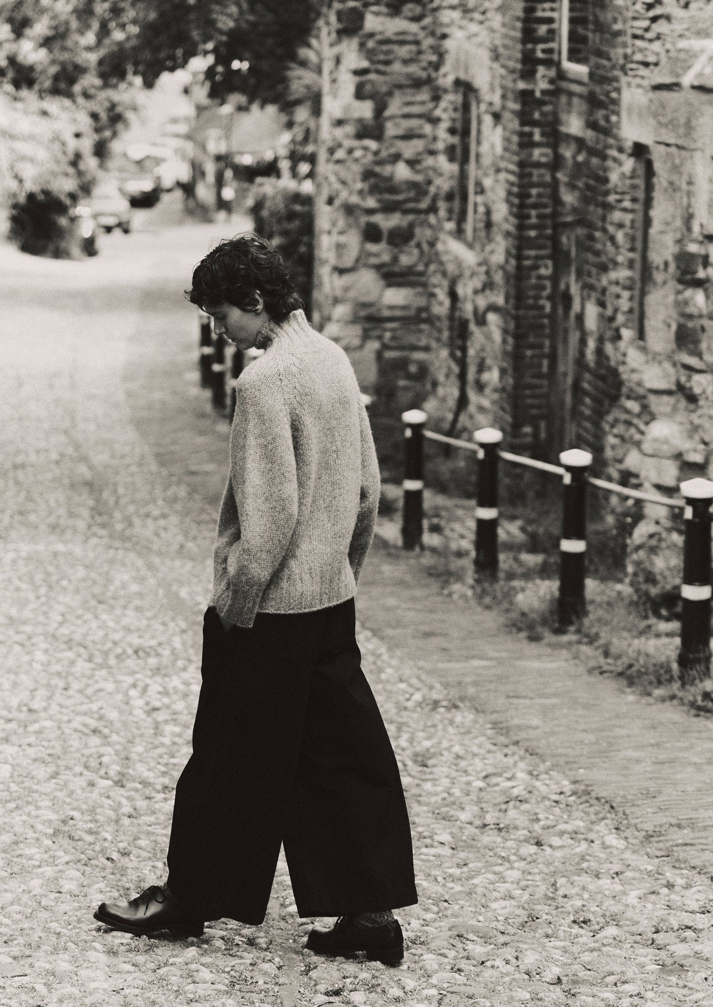 Denim Pleat Front Trousers | Carbon Black