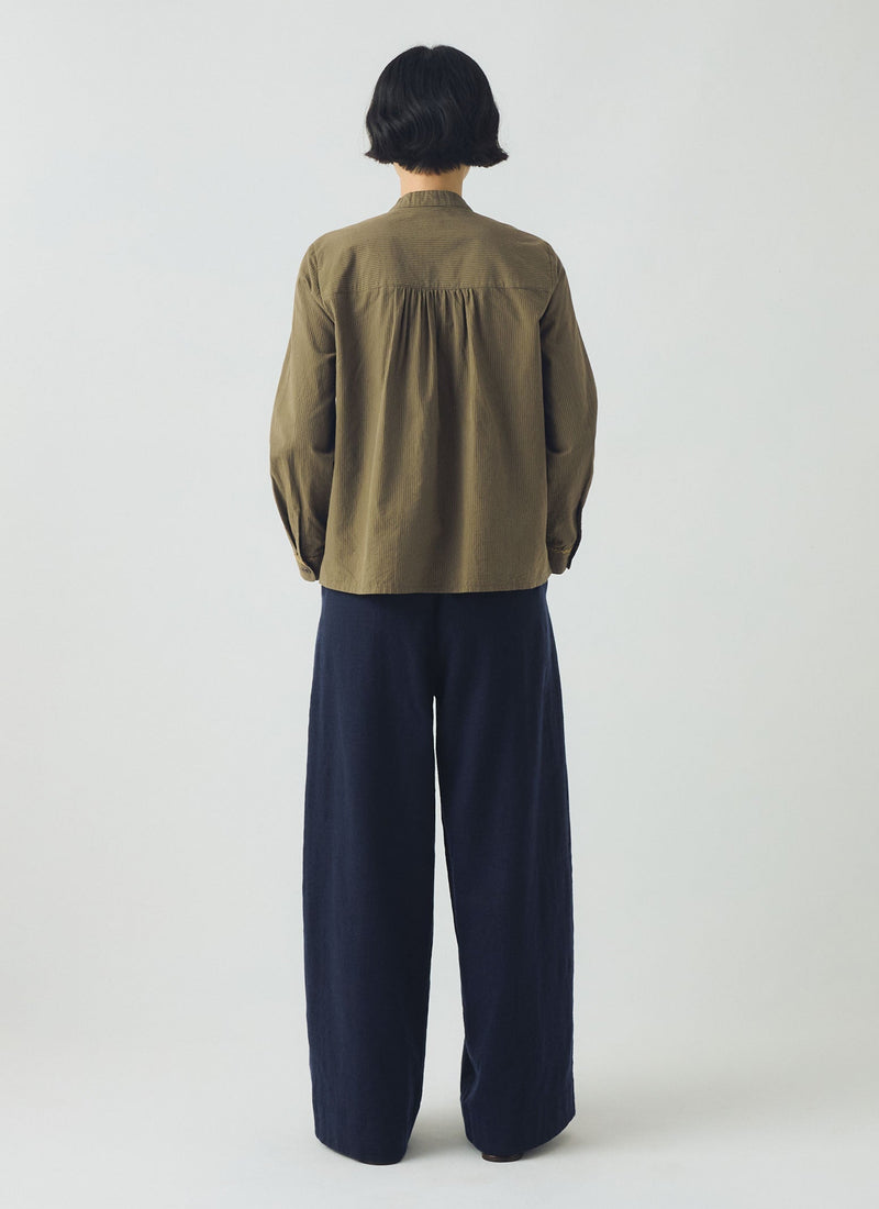 Corinne Cotton Wool Houndstooth Trousers | Dark Navy