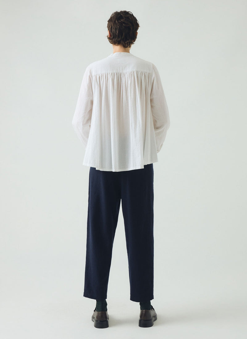 Alix Cotton Wool Houndstooth Trousers | Dark Navy