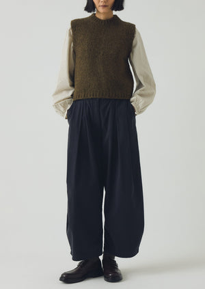 Cotton Wide Leg Trousers | Slate