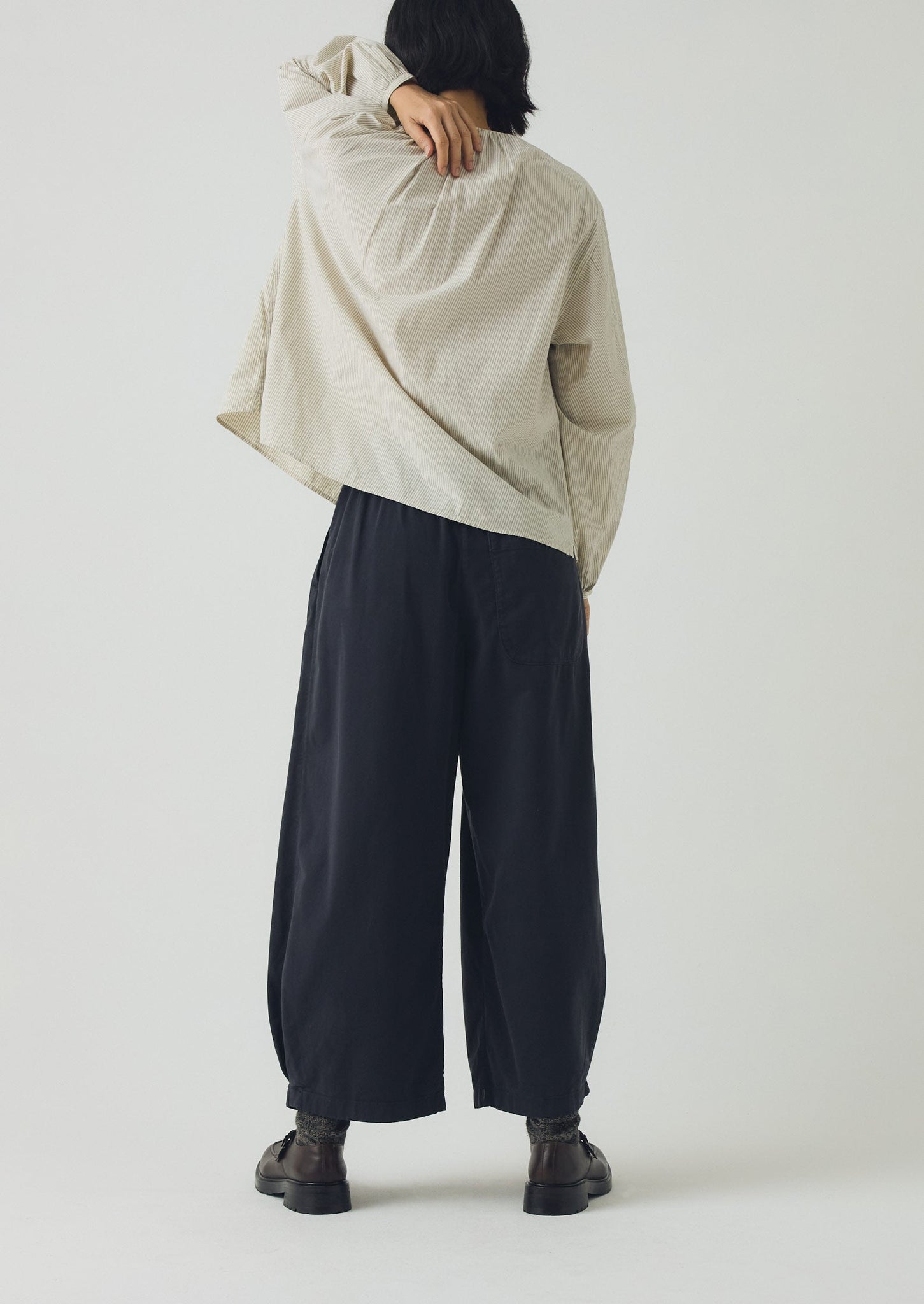 Cotton Wide Leg Trousers | Slate