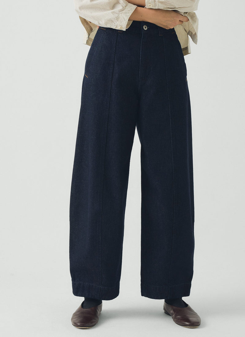Sculpted Indigo Denim Trousers | Indigo