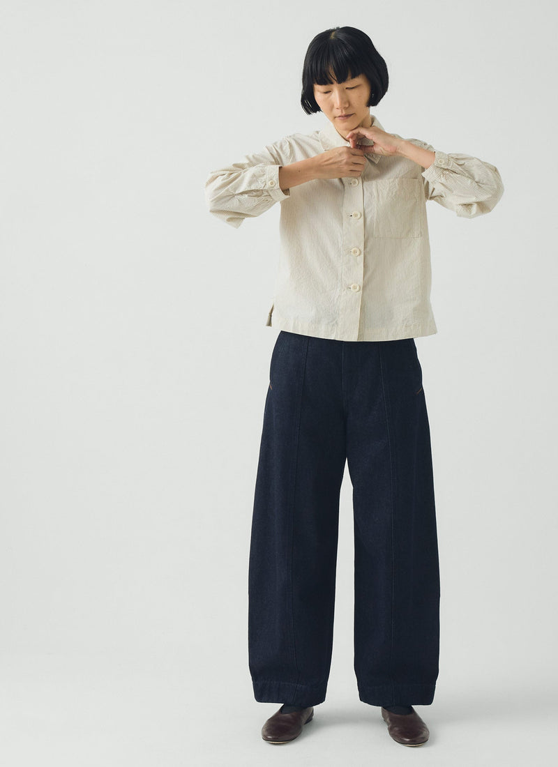 Sculpted Indigo Denim Trousers | Indigo