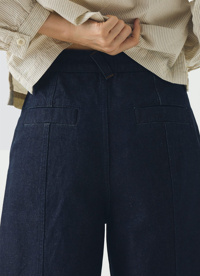 Sculpted Indigo Denim Trousers | Indigo