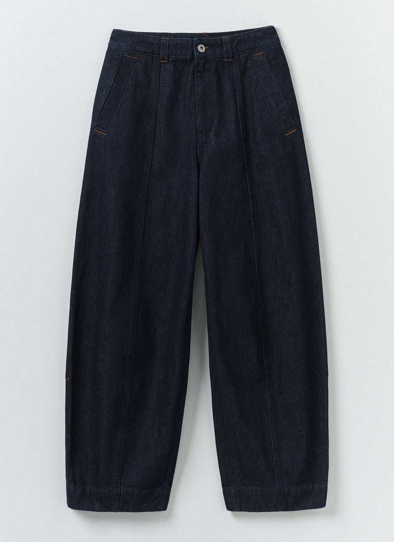 Sculpted Indigo Denim Trousers | Indigo