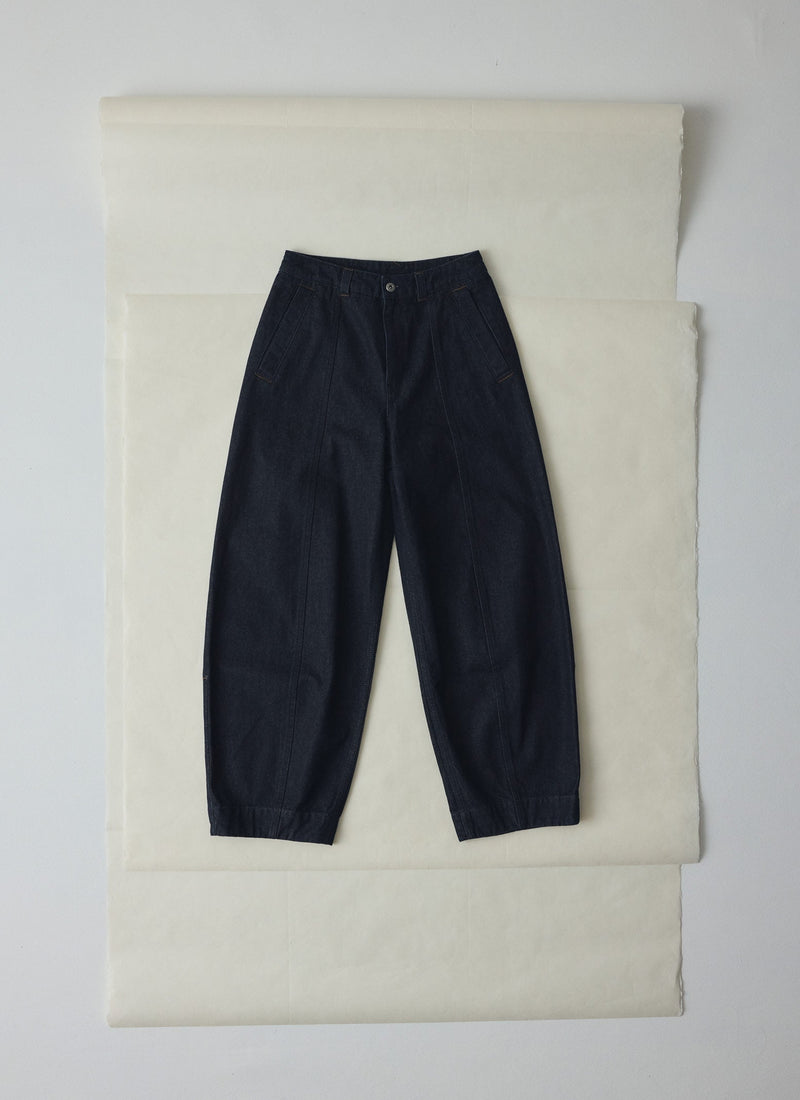 Sculpted Indigo Denim Trousers | Indigo