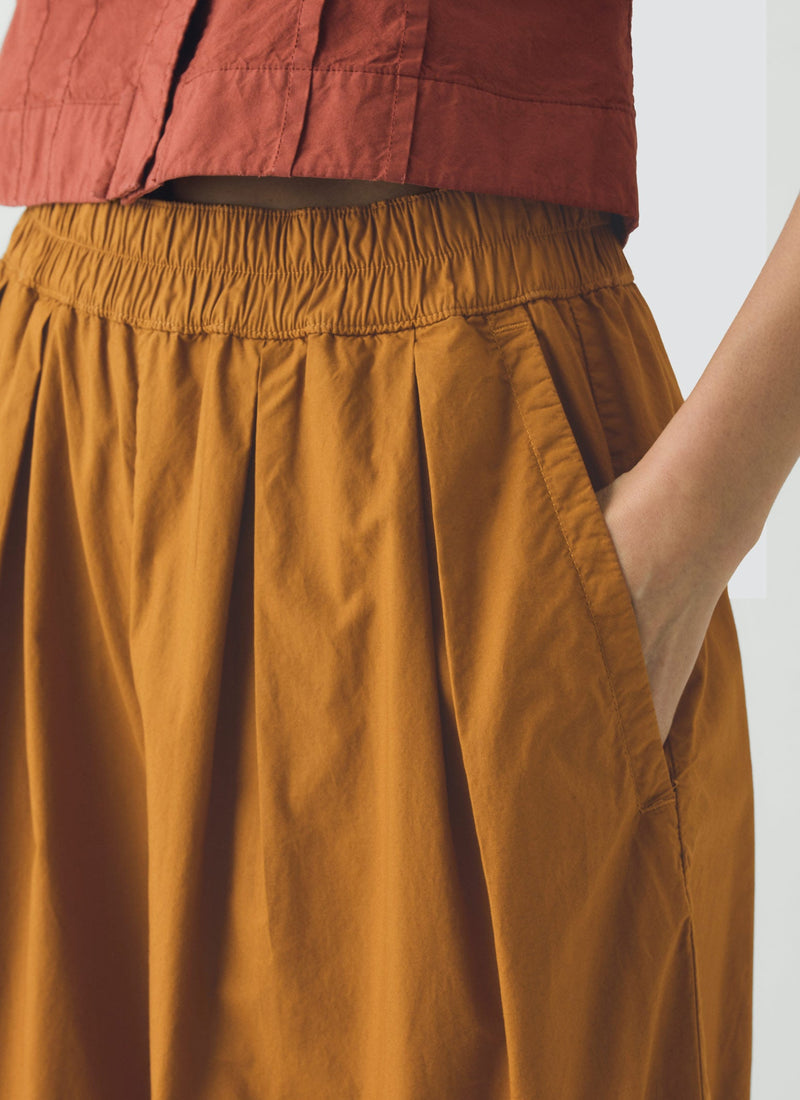 Pleated Pull On Cotton Poplin Trousers | Dhal