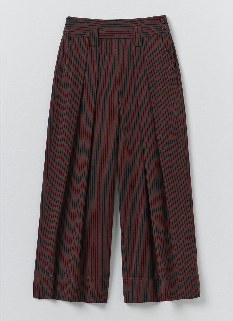 Stripe Fisherman Cotton Trousers | Black/Multi
