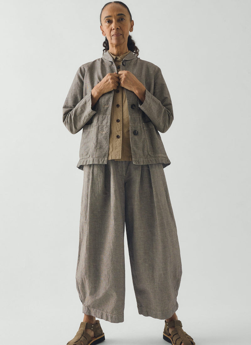 Carys Micro Houndstooth Wide Leg Trousers | Vintage White/Black