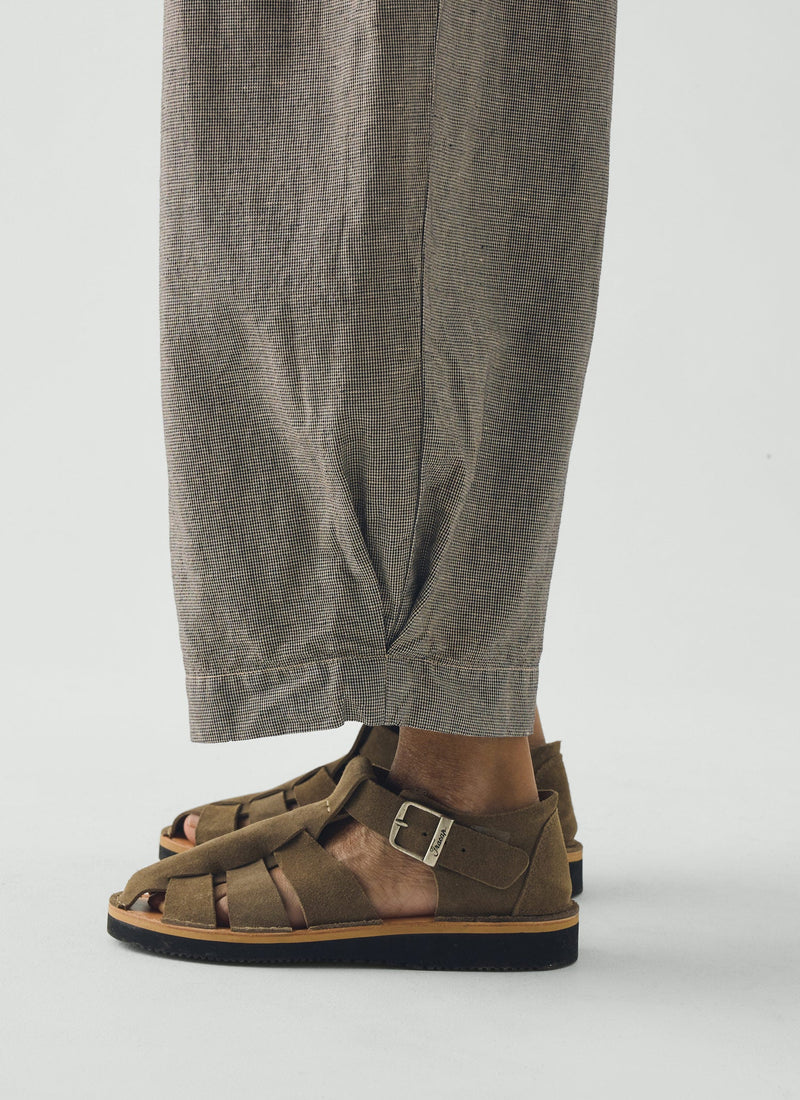 Carys Micro Houndstooth Wide Leg Trousers | Vintage White/Black