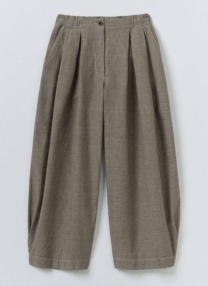 Carys Micro Houndstooth Wide Leg Trousers | Vintage White/Black