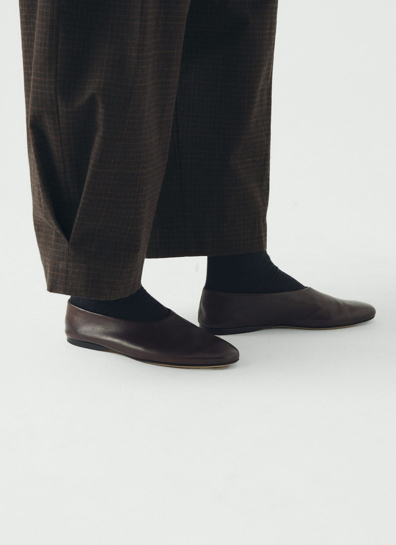 Carys Check Cotton Wool Wide Leg Trousers | Slate