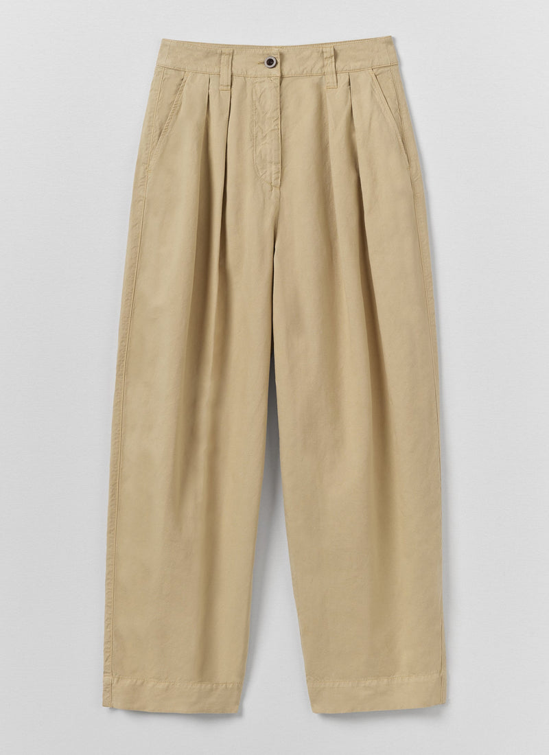 Cotton Linen Pleat Front Trousers | Whey