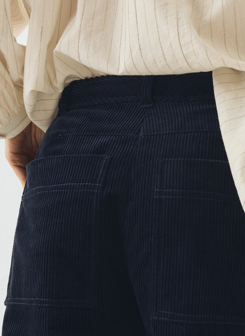 Twisted Seam Cord Trousers | Dark Navy