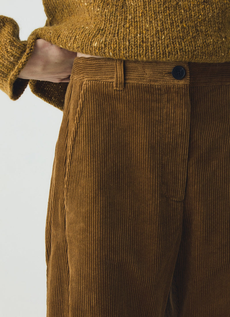 Twisted Seam Cord Trousers | Golden Amber