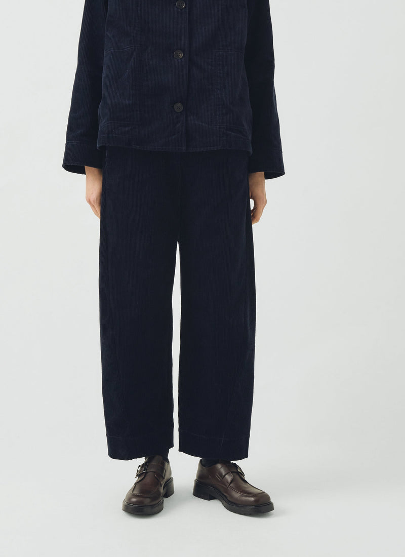 Twisted Seam Cord Trousers | Dark Navy