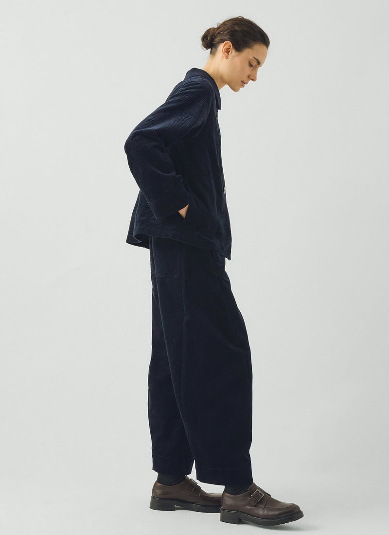 Twisted Seam Cord Trousers | Dark Navy