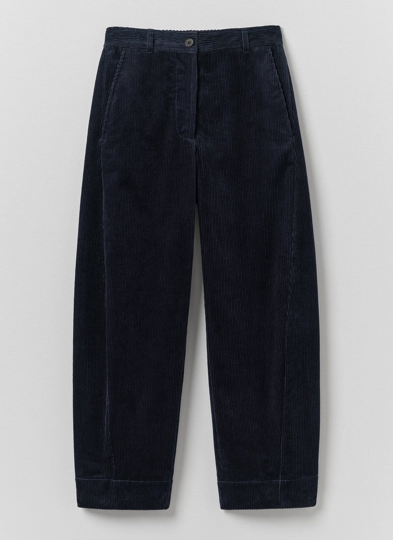 Twisted Seam Cord Trousers | Dark Navy