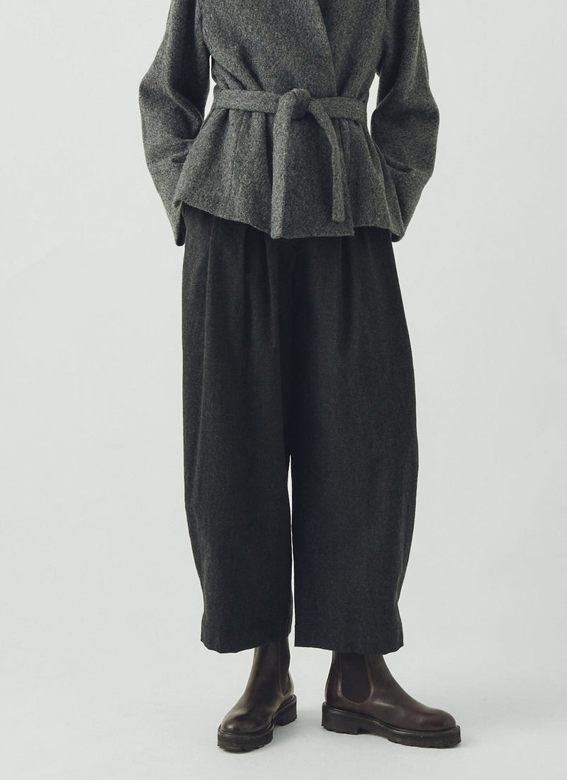 Carys Prince of Wales Check Wide Leg Trousers | Charcoal