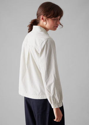 Patch Pocket Stripe Organic Cotton Shirt | Sunwashed Blue