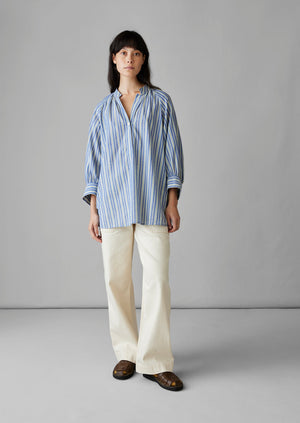 Catrin Cotton Stripe Raglan Shirt | Myrtle