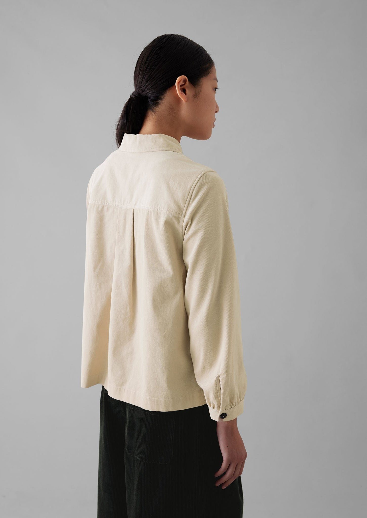 Baya Patch Pocket Organic Cord Shirt | Moonstone