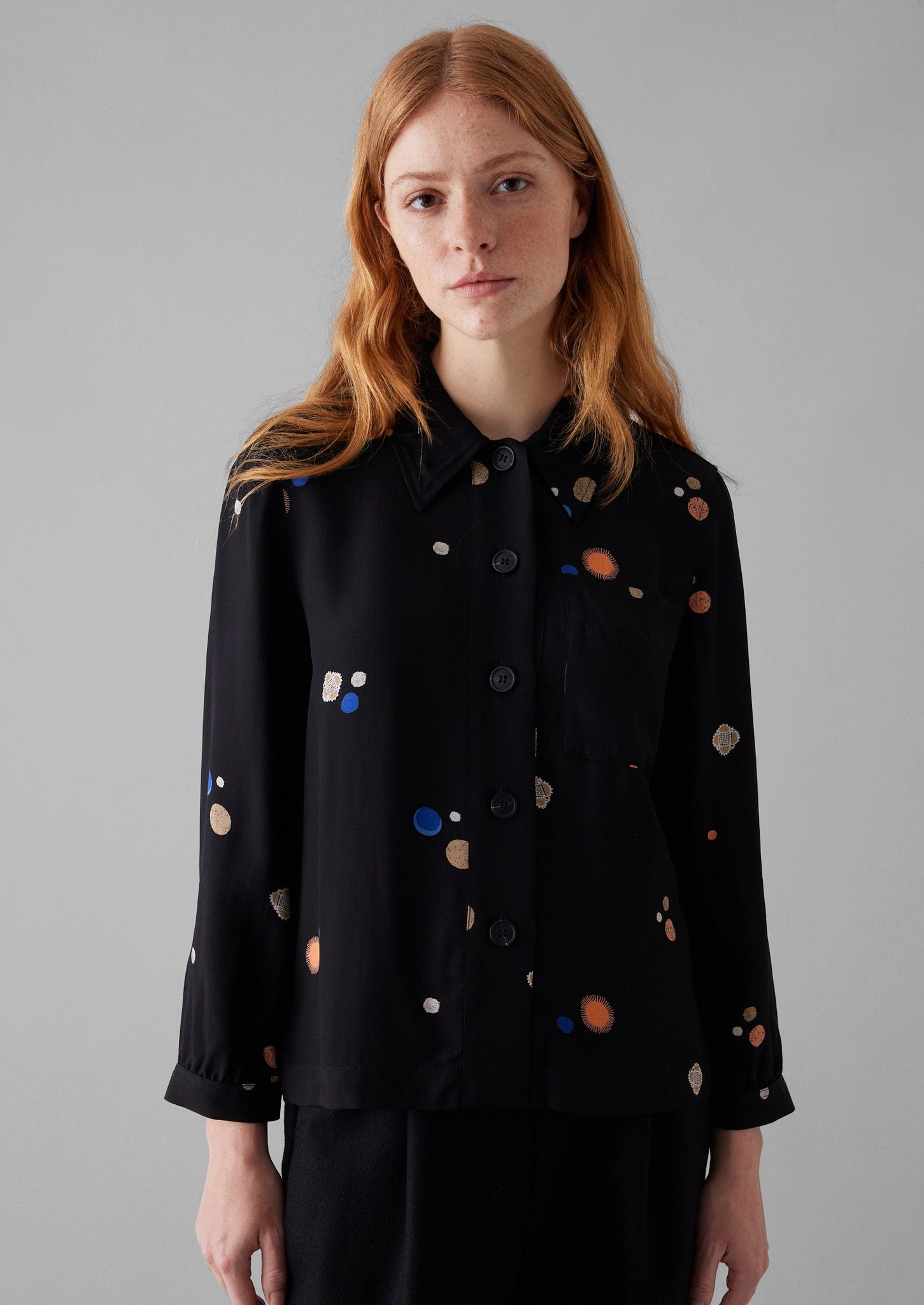 Baya Cosmic Dot Print Shirt | Black